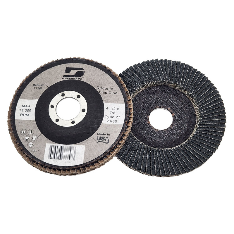 4-1/2" (114 mm) Dia. x 7/8" CH 60 Grit Z/A Type 27 DynaCut Flap Disc W/Fiberglass