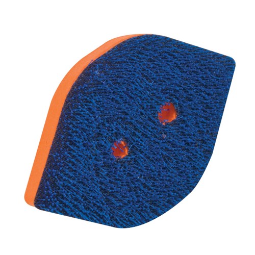 3-3/4" (95 mm) W x 2-3/8" (60 mm) L Non-Vacuum Dynafine Tear Drop Disc Pad, Hook-Face, Long Nap