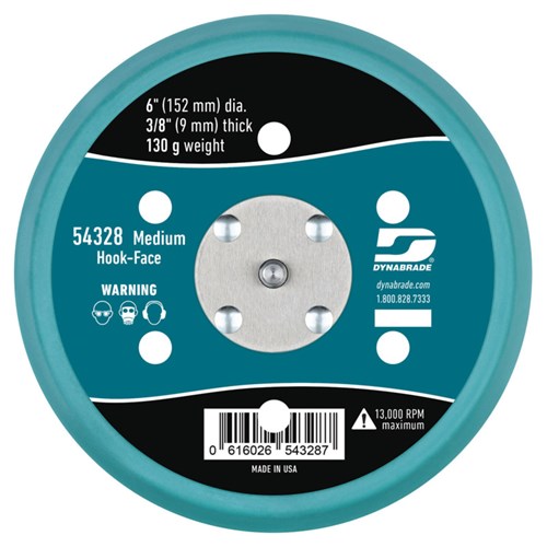 6" (152 mm) Dia. Vacuum Disc Pad, Hook-Face, Short Nap