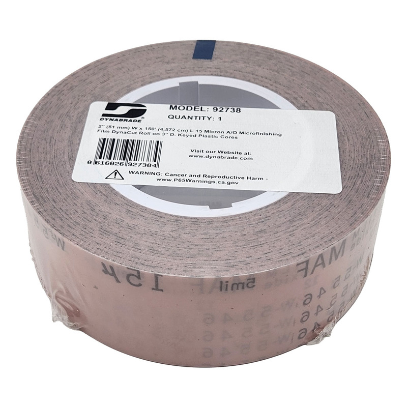 2" (51 mm) W x 150' (4,572 cm) L 15 Micron A/O Microfinishing Film DynaCut Roll