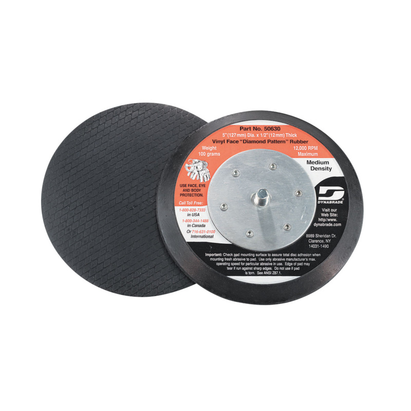 5" (127 mm) Dia. Non-Vacuum Disc Pad, Rubber-Face